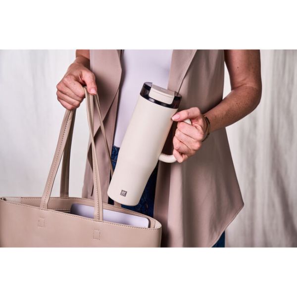 ZWILLING Thermo plus Isolierbecher Thermobecher mit Strohhalm, 900 ml Edelstahl Chocolate