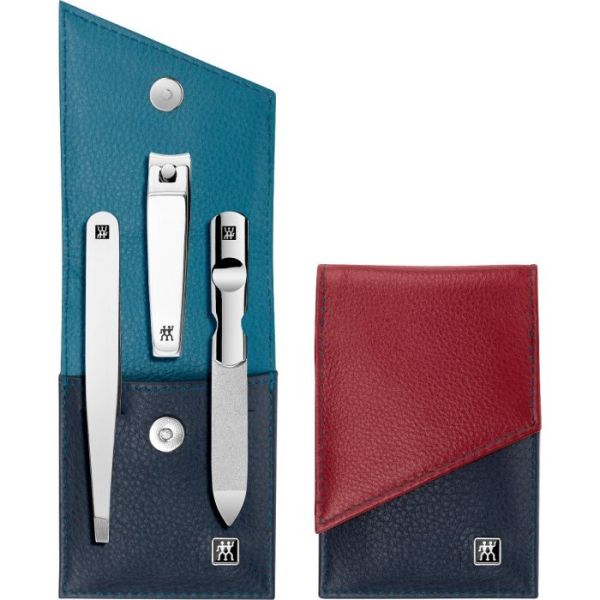 Zwilling CLASSIC INOX hochwertige Etui aus 3-farbigem Leder, 3 tlg.