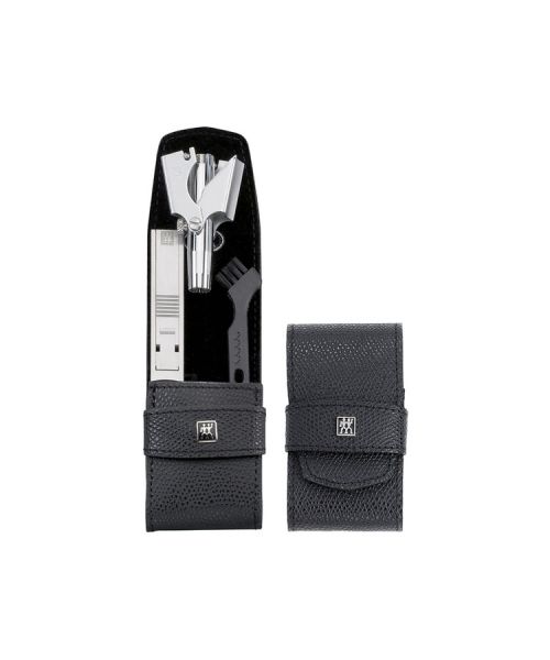 Zwilling Maniküre Pediküre Set 2tlg. mit TWIN® S Nagelknipser, Leder, schwarz
