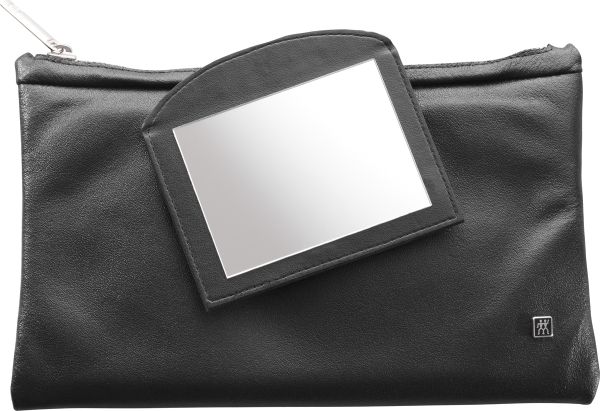 Zwilling Twinox Kosmetiktasche 3-tlg. schwarz Kombi-Nagelschere Pinzette schräg Saphir-Nagelfeile aus edelem Rindleder