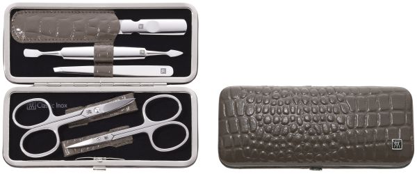 Zwilling ZWILLING Classic Inox Rahmen-Etui, Manicure Etui Nagelpflegeset taupe, 5-tlg.