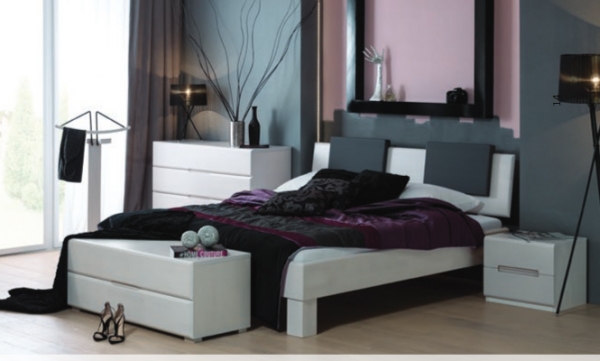 Massivholzbett Buche weiß lackiert 160 x 200 cm Doppelbett Schlafzimmer