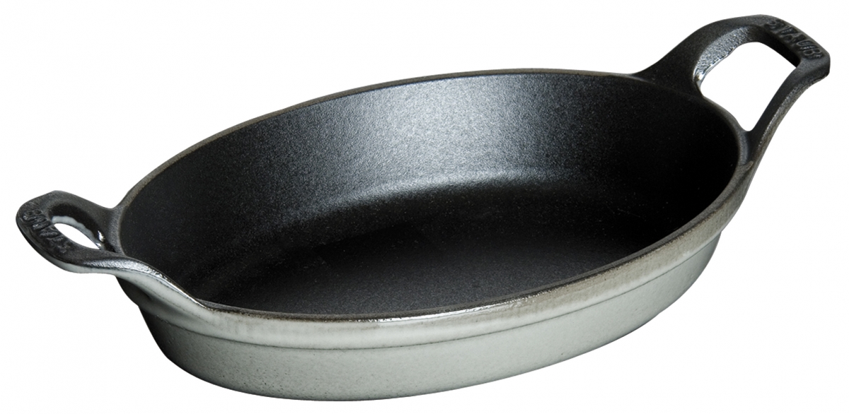 Staub Kochgeschirr Mini Auflaufform oval Graphitgrau 15 cm aus Gusseisen