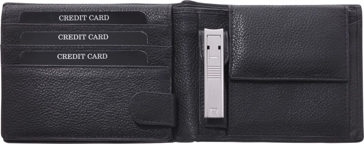Brieftasche mit Nagelknipser Sets Geldbörse schwarz Zwilling Portemonnaie Manicure TWINOX®