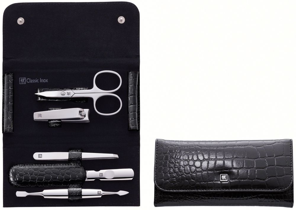 Nagelpflegeset Manicure Druckknopf-Etui, Zwilling Inox Etui ZWILLING® schwarz, Classic