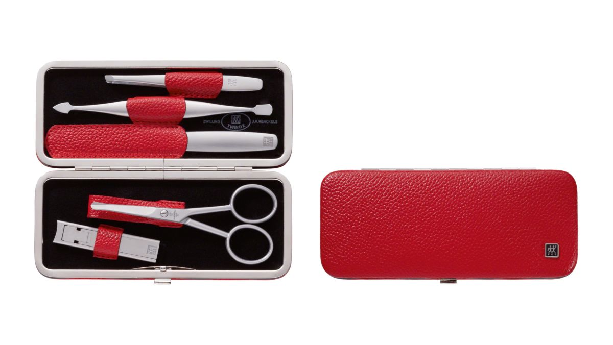 Rahmen-Etui, Zwilling Leder hochwertigem TWINOX Manicure 5tlg.