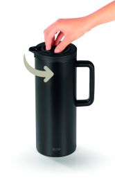 BEEM THERMAL JUG Isolierkanne 1 L - Schwarz matt doppelwandiges Glaseinsatz