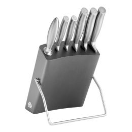 BSF Atlanta Messerblockset 7-tlg, Graphit-Grau Edelstahl geschmiedet