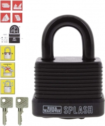 Burg-Wächter Vorhängeschloss 39981 Splash 470 45 Schloss Gehärteter Bügel Schwarz