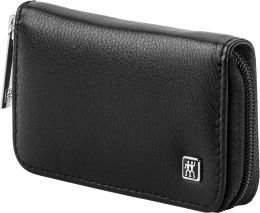 Zwilling Schwarzes Leder-Etui mit Reißverschluss 3-tlg. aus hochwertigem Leder