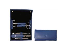 ZWILLING CLASSIC INOX Manicure Etui 5-tlg. blue Leder poliertem Edelstahl