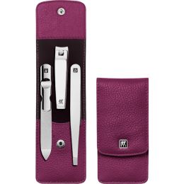 ZWILLING Maniküre Pediküre Set 3tlg. mit Nagelknipser, Berry, Promoset poliertem Edelstahl