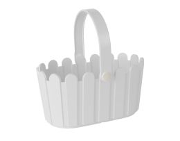 Emsa LANDHAUS KÖRBCHEN Blumenkübel Pflanzkübel Balkonkasten Pflanzkasten 28 x 14 cm, weiß