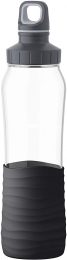 Emsa Drink2Go Glas Trinkflasche Fassungsvermögen: 0,7 Liter Schraubverschluss Schwarz