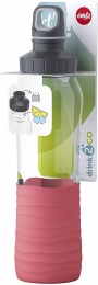 Emsa Drink2Go Glas Trinkflasche Fassungsvermögen: 0,7 Liter Schraubverschluss Korall-Rot