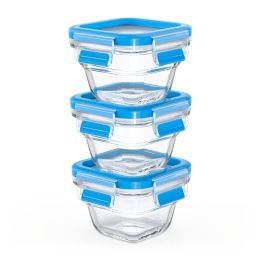 EMSA CLIP&CLOSE Glas Baby-Set Glasdose Dessertschale Auflaufform 3 x 0,18 L