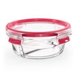 Emsa CLIP & CLOSE GLAS Aufbewahrungsbehälter Glasbehälter Frischhaltedose rund 0,55 L