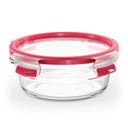 Emsa CLIP & CLOSE GLAS Aufbewahrungsbehälter Glasbehälter Frischhaltedose rund 0,6 L