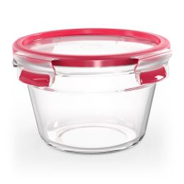 Emsa CLIP & CLOSE GLAS Aufbewahrungsbehälter Glasbehälter Frischhaltedose rund 0,9 L