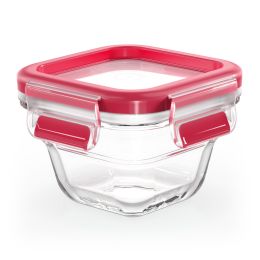 Emsa CLIP & CLOSE GLAS Aufbewahrungsbehälter Glasbehälter Frischhaltedose, quadratisch, 0,18 L