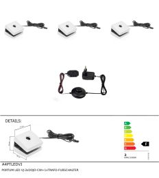 PORTUM LED VJ-3xDOJO-CW+1xTRAFO-FUßSCHALTER