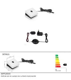 PORTUM LED VO-1xDOJO-CW+1xTRAFO-FUßSCHALTER