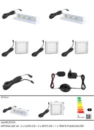 ARTONA LED VA-2xCLIPS-CW+3xSPOT-CW+1xTRAFO-FUßSCHALTER