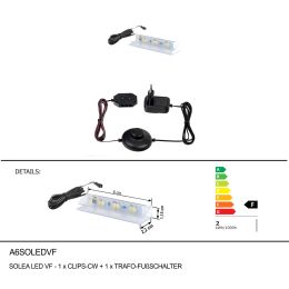 SOLEA LED VF-1xCLIPS-CW+1xTRAFO-FUßSCHALTER