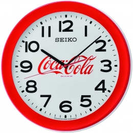 Seiko 3 Zeiger Quarz-Uhrwerk Wanduhr Coca-Cola - rot  QXA922R