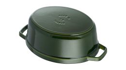 Staub La Cocotte Cocotte, 31 cm Basilikum-Grün oval Gusseisen Basilikum-Grün