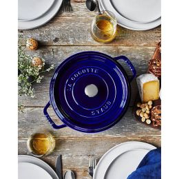 Staub La Cocotte Cocotte, 28 cm Dunkelblau rund Gusseisen Dunkelblau