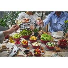 Staub Ceramique Schüsselset, Schüssel 4-tlg Kirsch-Rot Keramik 14 cm 0,7 Liter Zubereiten und Servieren