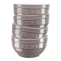 Staub Ceramique Schüsselset, Schüssel 4-tlg Antik-Grau Keramik 14 cm 0,7 Liter Zubereiten und Servieren