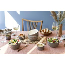 Staub Ceramique Schüsselset, Schüssel 4-tlg Antik-Grau Keramik 14 cm 0,7 Liter Zubereiten und Servieren