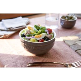 Staub Ceramique Schüsselset, Schüssel 4-tlg Antik-Grau Keramik 14 cm 0,7 Liter Zubereiten und Servieren