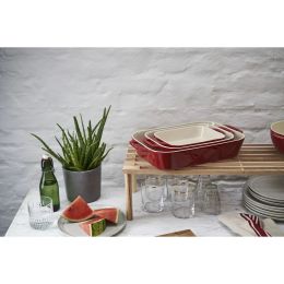 Staub Ceramique Ofenformenset, 3-tlg rechteckig Kirsch-Rot Keramik kratzfest