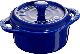 Staub Keramik 6 er Set Mini Cocotte, rund dunkelblau 10 cm Ceramic