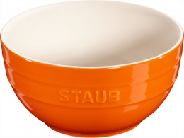 Staub Keramik 6 er Set Schale Schüssel Desertschale, groß orange 17 cm Ceramic
