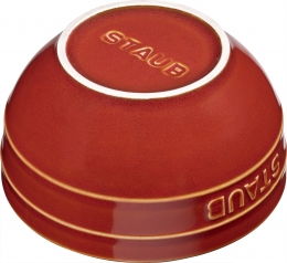 Staub Keramik 6er Set Müslischale Dessertschüssel Rührschüssel, rund Kupferrot 12 cm