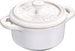 Staub 6er Set Ceramique Mini Cocotte, 10 cm Elfenbein-Weiß rund Keramik Elfenbein-Weiß