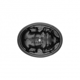 Staub Kochgeschirr Cocotte Bräter Kochtopf Bratentopf Schwein 17 grau oval Schwarz 17 cm