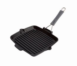 Staub Grill Pans Grillpfanne, 24 cm quadratisch Gusseisen Schwarz Schwarz