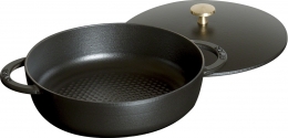 Staub Schmortopf Bräter mit Deckel 24 cm schwarz Multifunktionsbräter