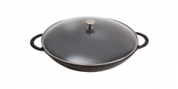 Staub Wokpfanne mit Glasdeckel  37 cm schwarz