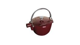 Staub Teekessel Teekanne Gusseisen rund Grenadine-Rot 21cm fasst 1,15L