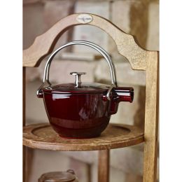 Staub Teekessel Teekanne Gusseisen rund Grenadine-Rot 21cm fasst 1,15L