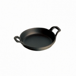 Staub Ofenform Auflaufform rund 12 cm schwarz aus Gusseisen