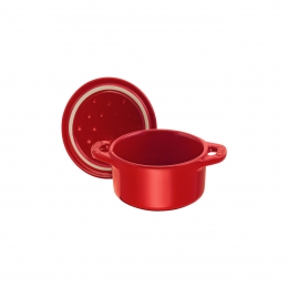 Staub Keramik Dessertschale Auflaufform Mini Cocotte, rund Kirsch-Rot 10 cm