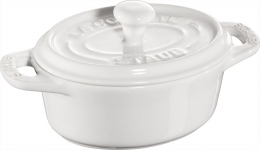 Staub Keramik Mini Cocotte, oval weiß 11 cm Ceramic