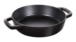 Staub Kochgeschirr Bratpfanne Schmorpfanne mit 2 Griffen Schwarz 20 cm